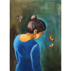 Kausar Bhatti, 20 x 30 Inch, Acrylic on Canvas, Figurative Painting, AC-KSR-004